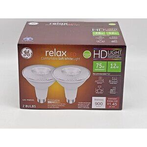 GE Relax LED HD Light Bulbs 75W Replacement 12W Dimmable 900 Lumens‎ Soft White